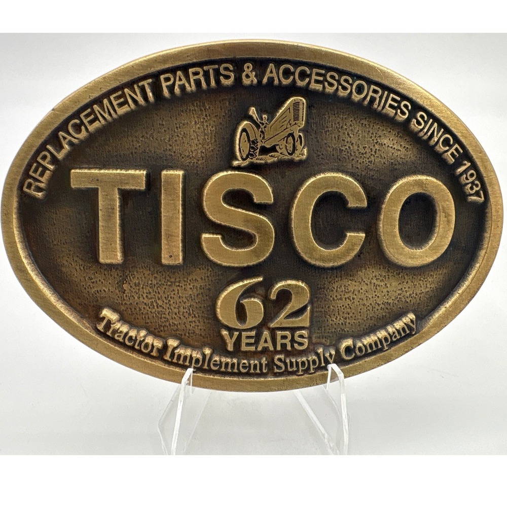 TISCO 62 Years Belt Buckle 1999‎ Vintage Tractor Series X Limited Edition #3022